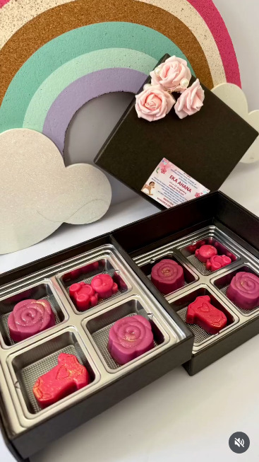 Corporate gift box laid out on a table